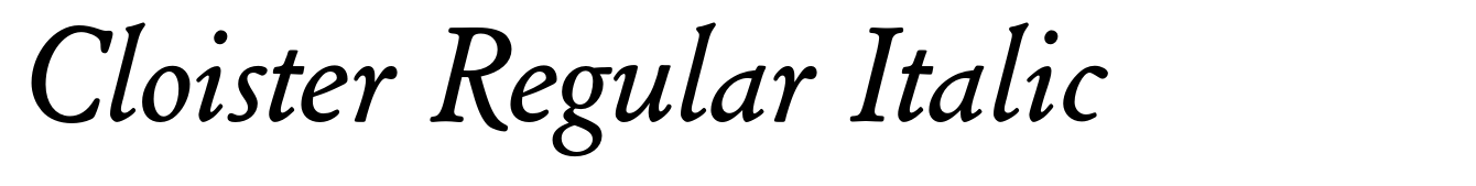 Cloister Regular Italic